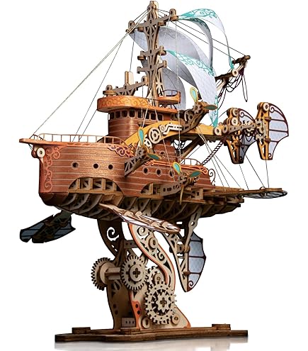 Amazon | FUNPOLA LED 3D木製パズル ファンタジー 飛行船モデル